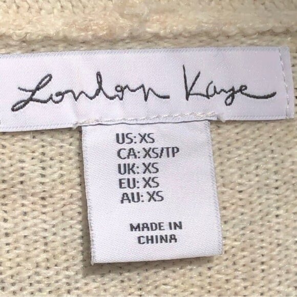 London Kaye Cotton Blend Knit Open Front Long Cardigan Sweater Duster XS - Picture 3 of 6